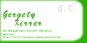 gergely kirrer business card